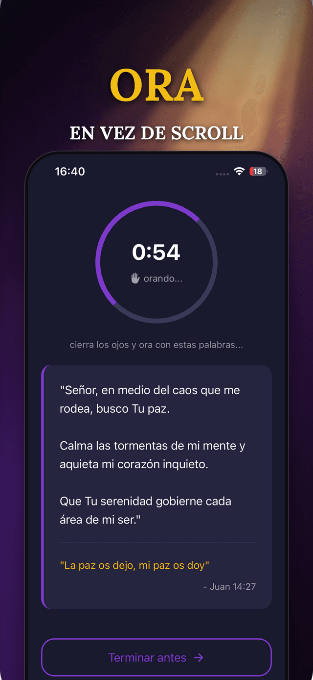 Bloqueo Sagrado: Ora en vez de scroll