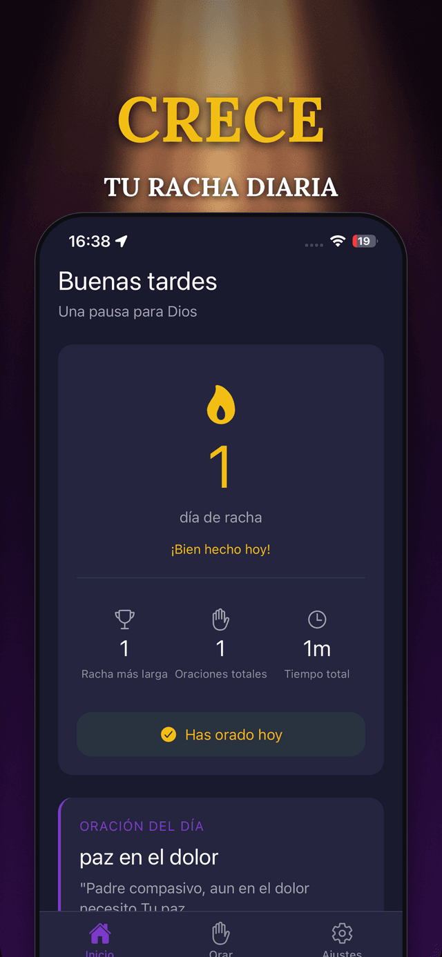 Bloqueo Sagrado: Crece tu racha diaria de oración